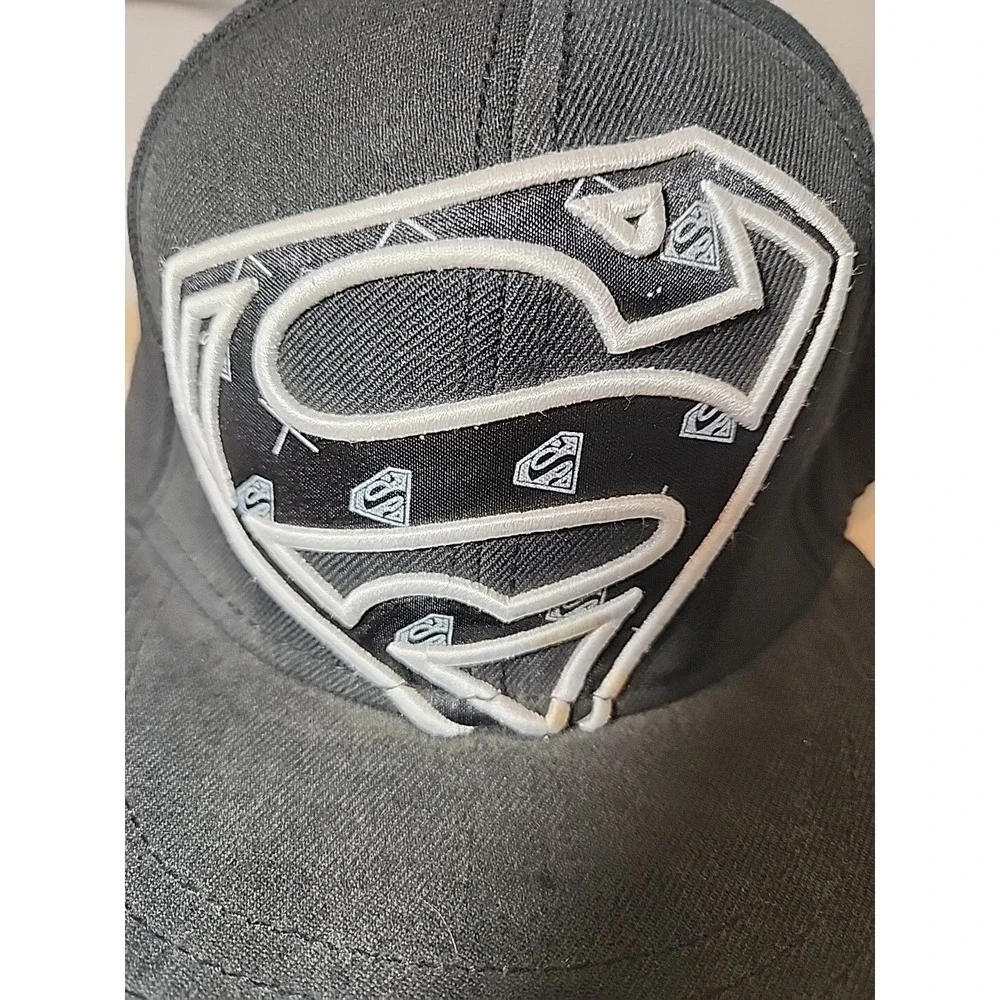 Superman‎ Logo Black Baseball Cap Hat DC Comics Superhero Graphic Adult